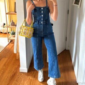Paige Womens 70s Denim Jumpsuit
